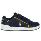 Boys Navy Blue Logo Trainers, 1, hi-res