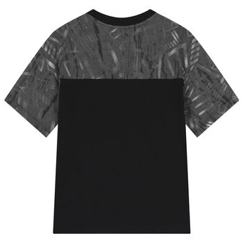 Boys Black & Grey Logo T-Shirt