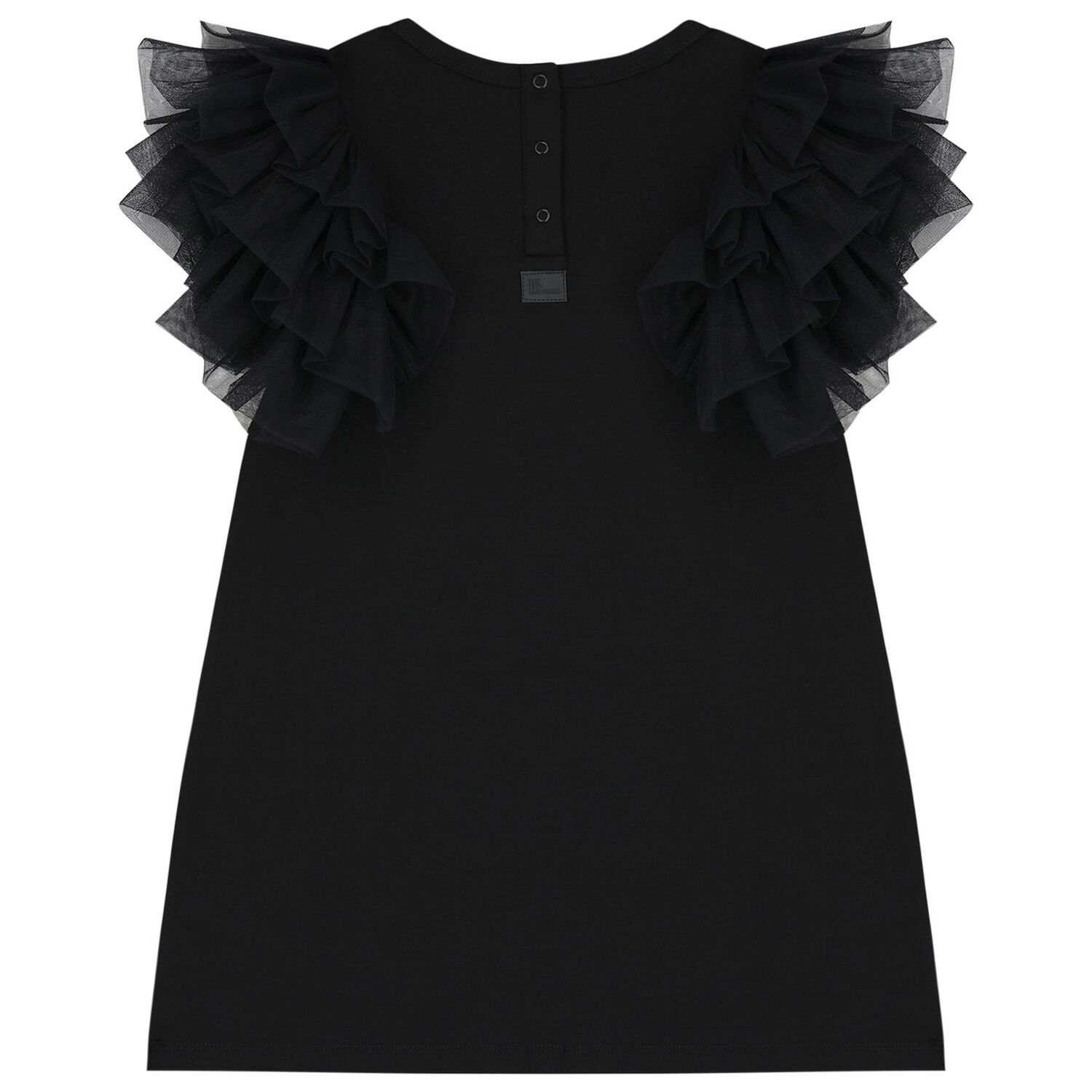 Girls Black Tulle Dress, 5, hi-res image number null