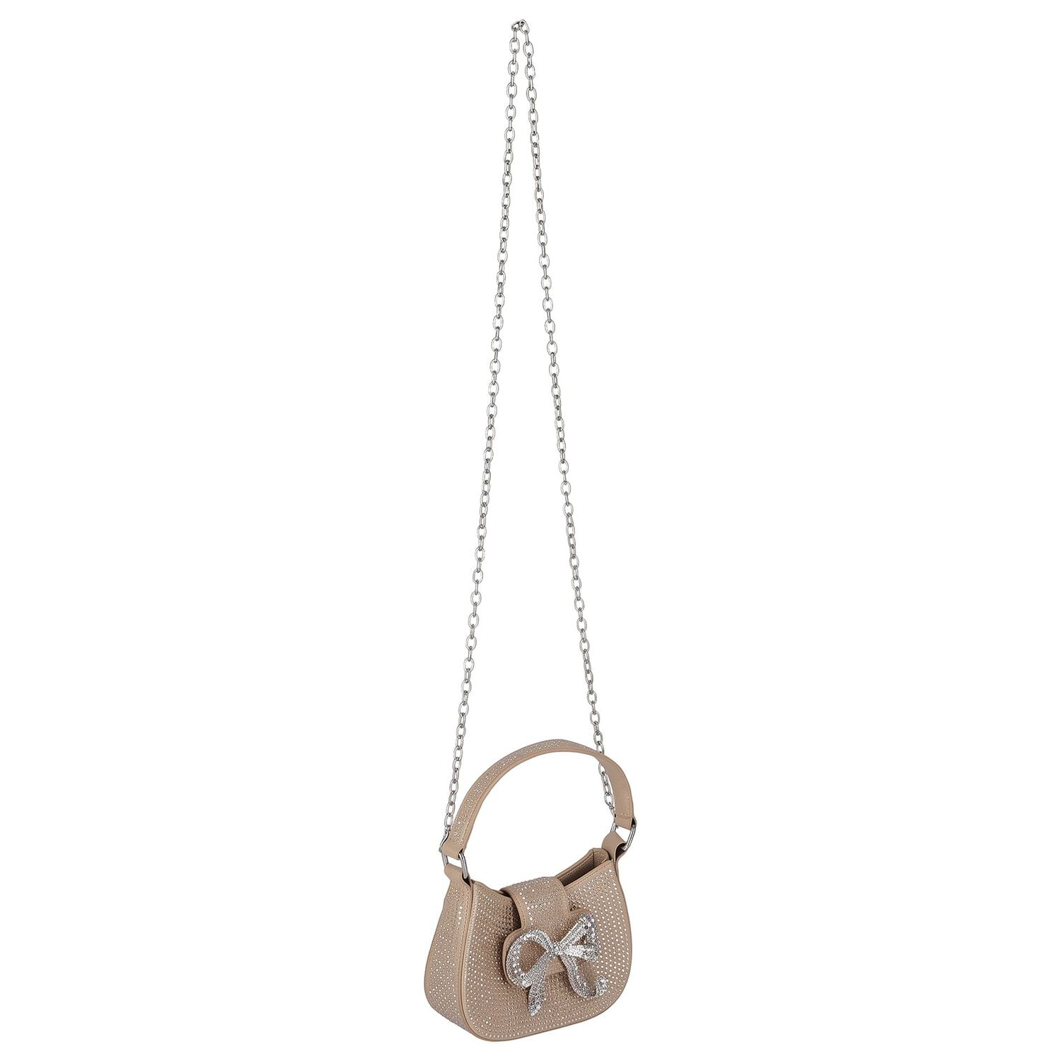 Girls Gold Diamante Bow Handbag ( 16CM ), 3, hi-res