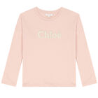 Girls Pale Pink Logo T-Shirt, 1, hi-res