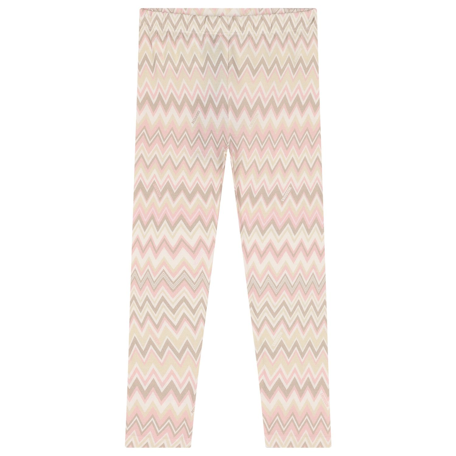 Girls Pink Logo Zig Zag Leggings, 1, hi-res
