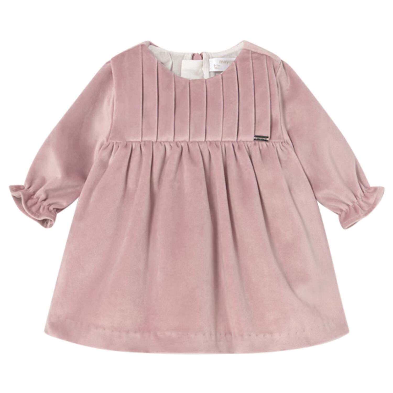 Baby Girls Pink Velvet Dress, 1, hi-res