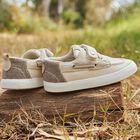 Younger Boys Beige Boat Shoes, 1, hi-res