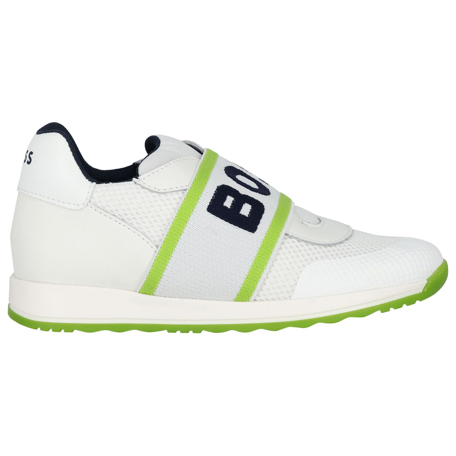 Boys White Logo Trainers, 2, hi-res