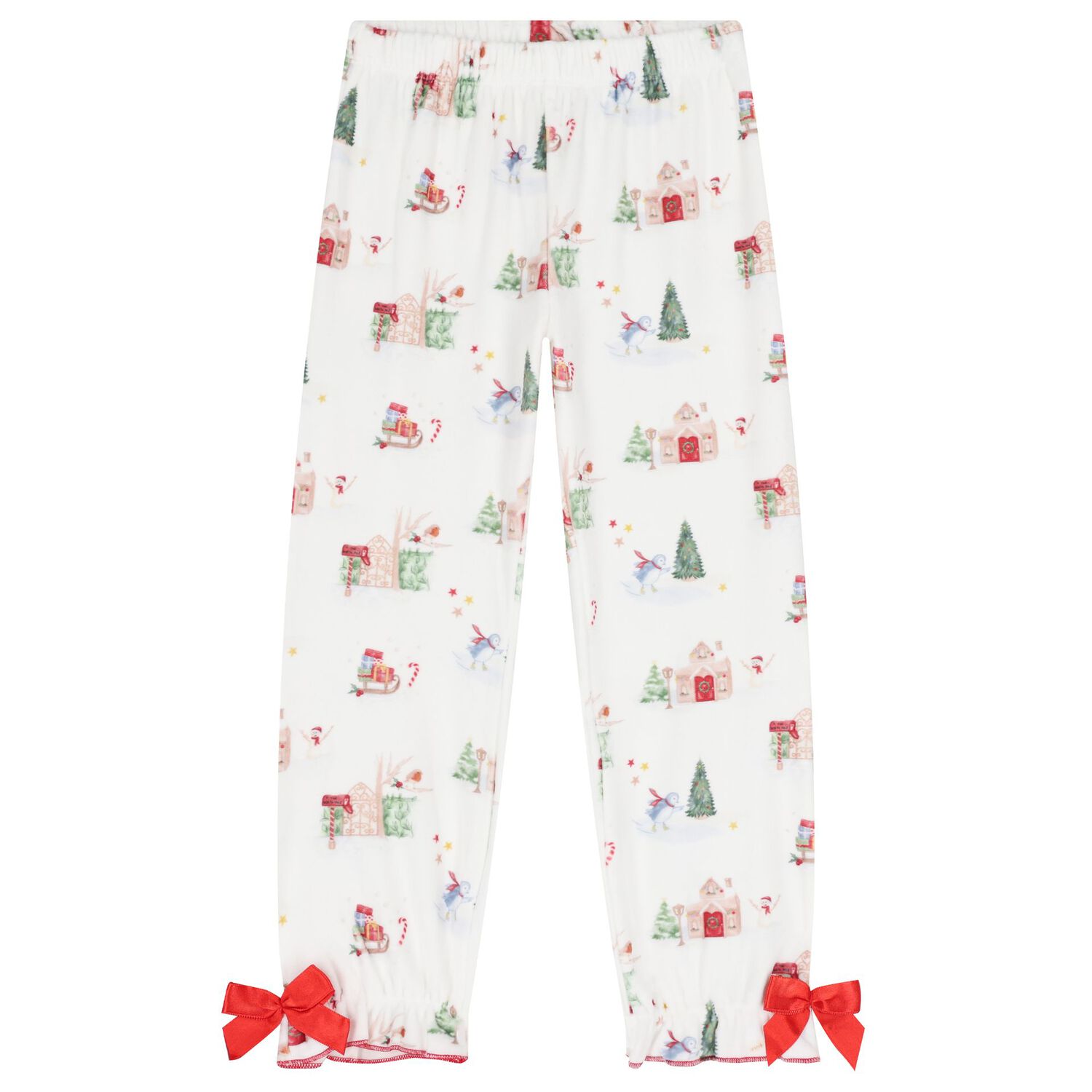 Girls Ivory Christmas Pyjamas, 1, hi-res
