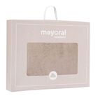 Beige Faux Fur & Pom-Pom Baby Blanket, 1, hi-res