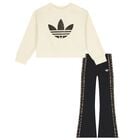 طقم ليجينز للبنات باللون البيج والاسود , 1, hi-res