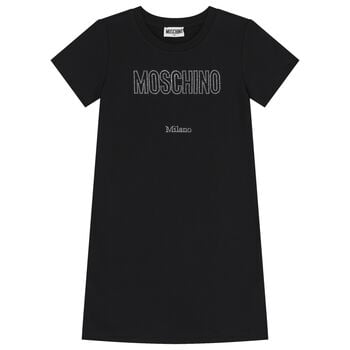 فستان للبنات بالشعار  باللون الاسود