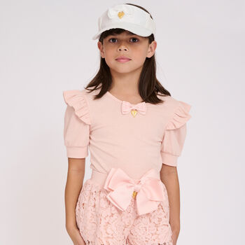 Girls Pink Ruffled Top
