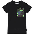 تيشيرت بالشعار باللون الأسود للأولاد, 1, hi-res