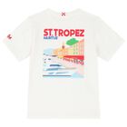 Boys White St Tropez Logo T-Shirt, 1, hi-res