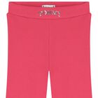 Girls Pink Logo Leggings, 2, hi-res