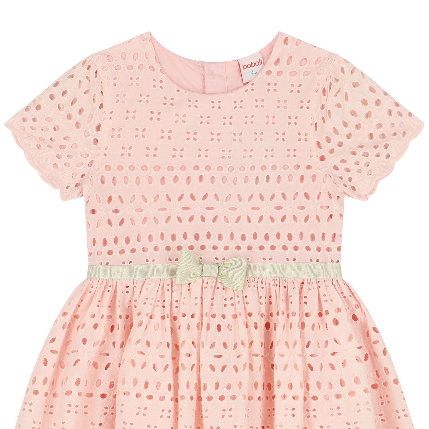 Girls Pink Broderie Anglaise Dress, 1, hi-res image number null