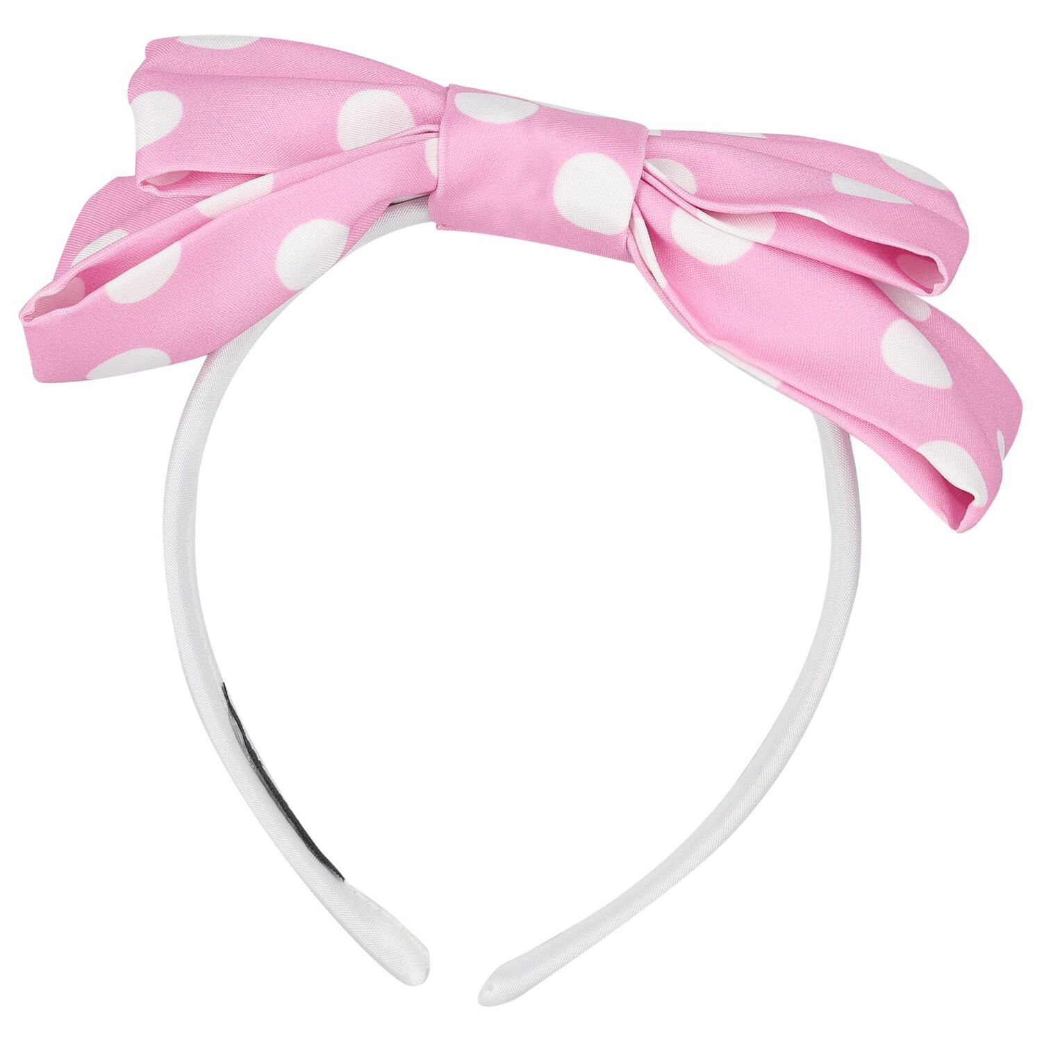 Girls Pink & White Bow Headband, 1, hi-res