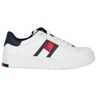 Boys White Logo Trainers, 1, hi-res