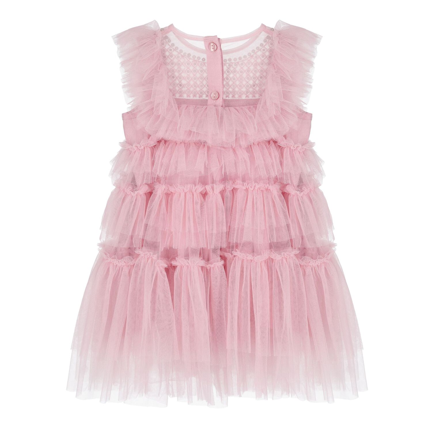 Baby Girls Pink Embellished Tulle Dress Set, 1, hi-res