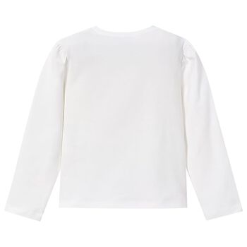 Girls White Dolls Long Sleeve Top