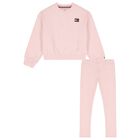 Girls Pink Logo Leggings Set, 2, hi-res