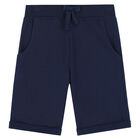 Boys Navy Logo Shorts, 3, hi-res