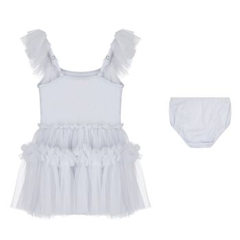 Baby Girls Silver Embellished Tulle Dress Set