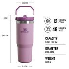 Girls Purple Ice Flow Flip Straw Tumbler, 3, hi-res