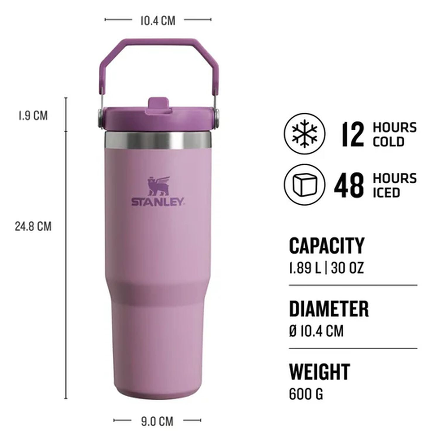 Girls Purple Ice Flow Flip Straw Tumbler, 3, hi-res image number null
