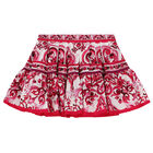Girls Pink & Ivory Majolica Skirt, 1, hi-res