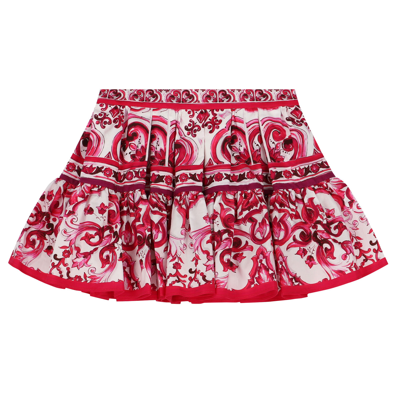 Girls Pink & Ivory Majolica Skirt, 1, hi-res