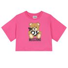 Girls Pink Teddy Bear Logo T-Shirt, 5, hi-res