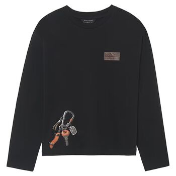 Boys Black Keyrings Long Sleeve Top