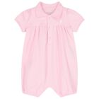 Baby Girls Pink Logo Romper, 1, hi-res