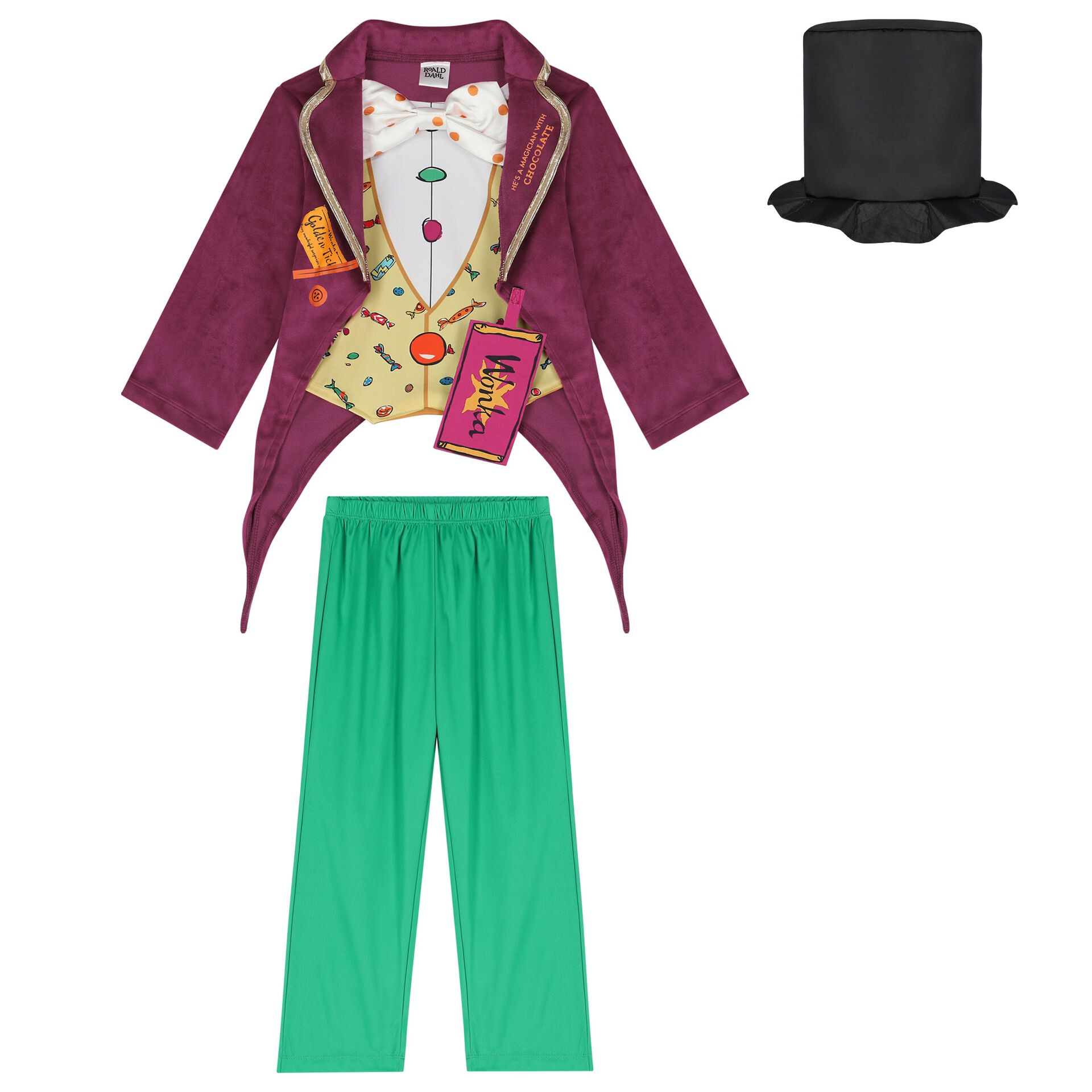 Dress Up by Design Boys Multi Coloured Willy Wonka Costume Junior Couture Bahrain