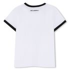 Girls White & Black Logo T-Shirt, 2, hi-res