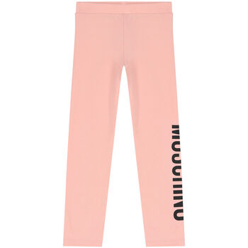 Girls Pink Logo Leggings