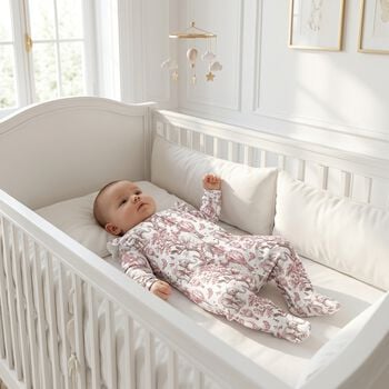Baby Girls White & Pink Africa Babygrow