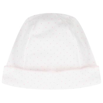 Baby Girls White & Pink Bunny Hat