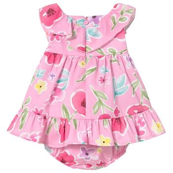 Baby Girls Pink Floral Dress Set