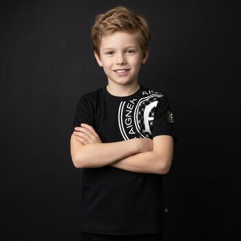 Younger Boys Black Logo T-Shirt