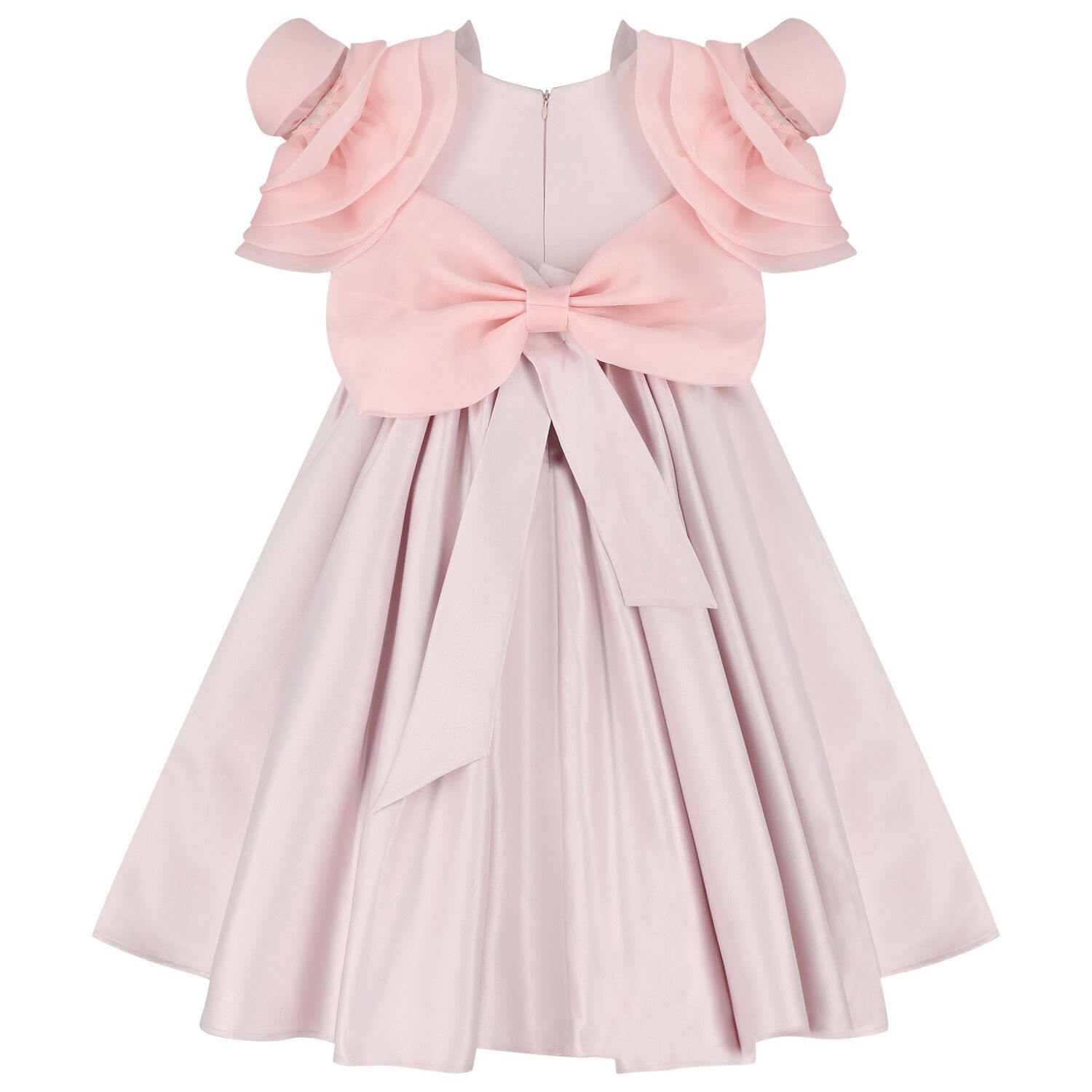 Girls Mirana Pink 3D Rose Sleeve Tulle Dress, 2, hi-res