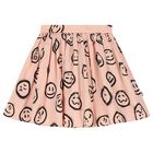 Girls Pink Smiley Print Skirt, 1, hi-res