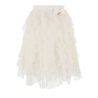 Girls White Tulle Skirt, 3, hi-res