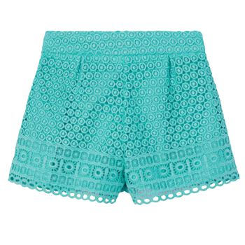 Girls Aqua Lace Shorts