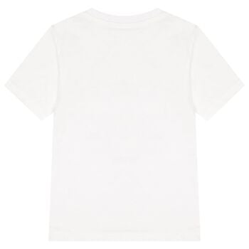 تيشيرت بالشعار باللون الأبيض للأولاد