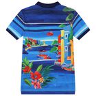 Boys Blue Logo Polo Shirt, 1, hi-res