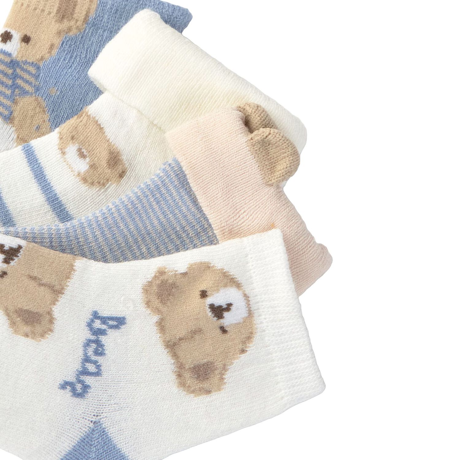 Baby Boys Blue & Ivory Socks ( 4 Pack ), 2, hi-res