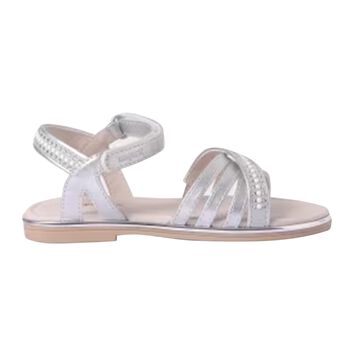 Girls Silver Rhinestone Sandals