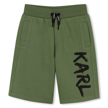 Boys Green Logo Shorts