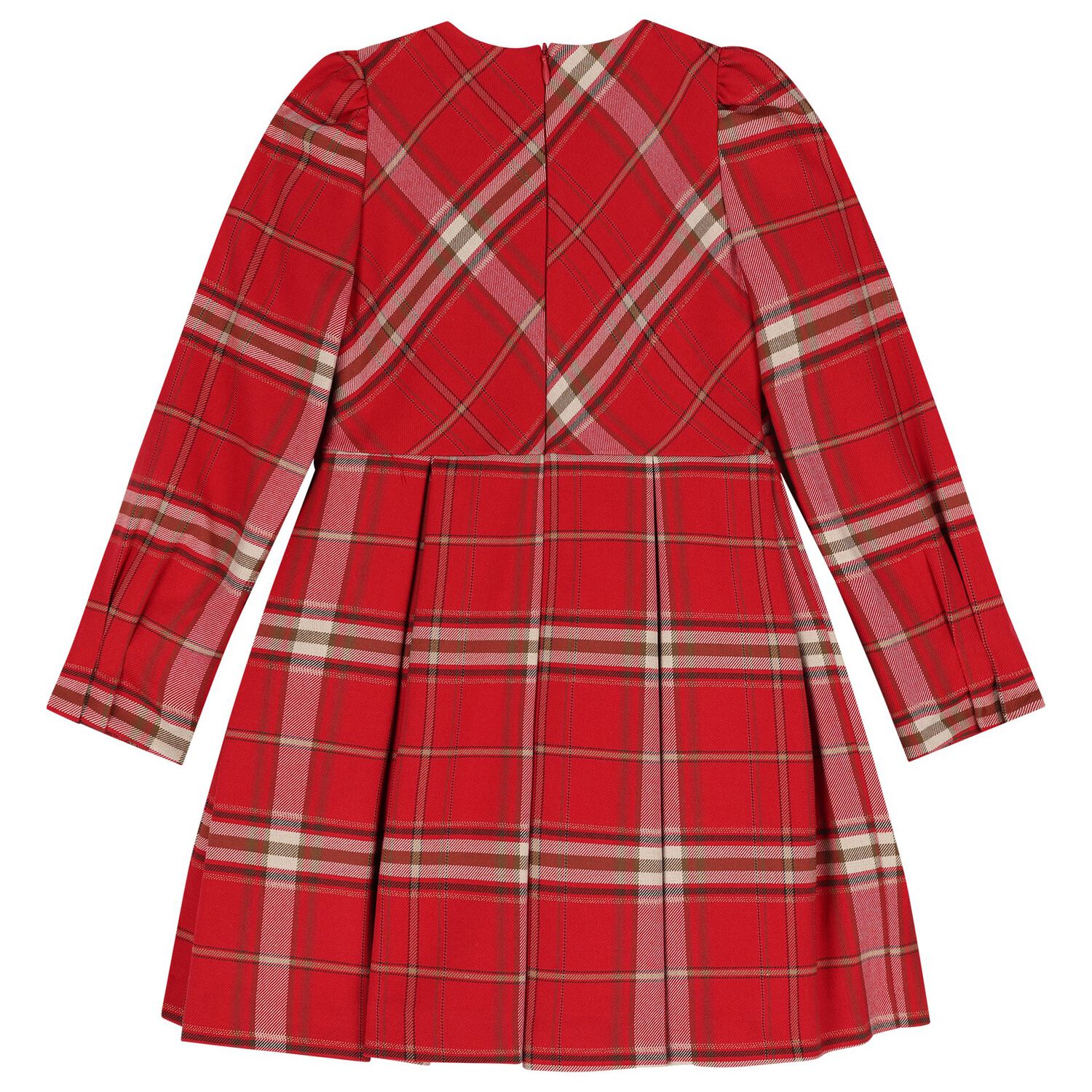 Girls Red Tartan Dress, 1, hi-res
