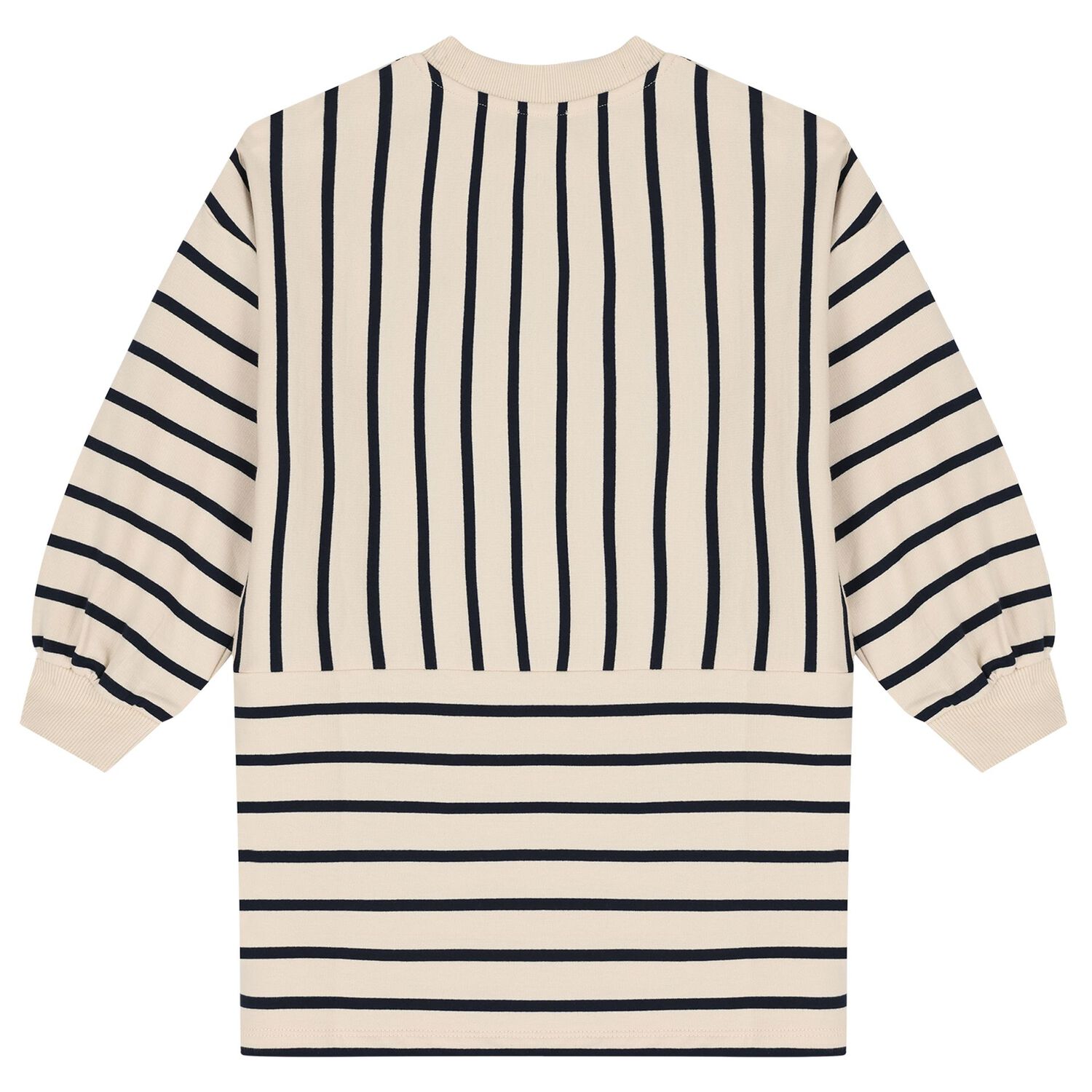 Girls Ivory & Black Tiger Logo Dress, 1, hi-res